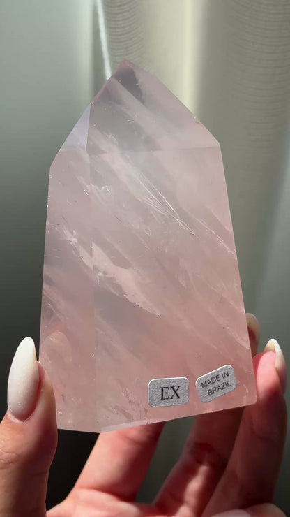 gem rose quartz tower extra grade rose quartz tower girasol quartz