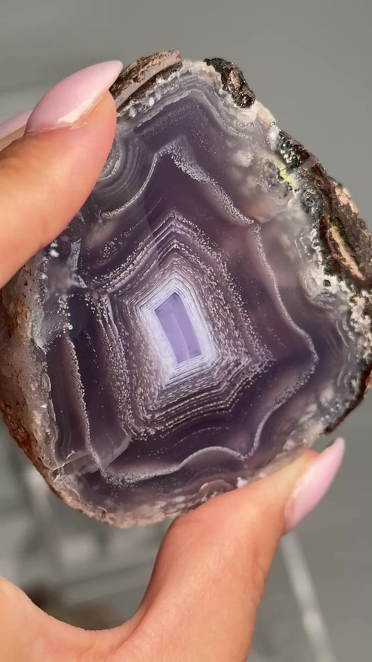 starry night agate geode polished