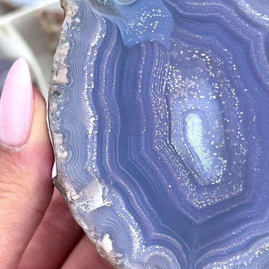 starry night agate geode polished