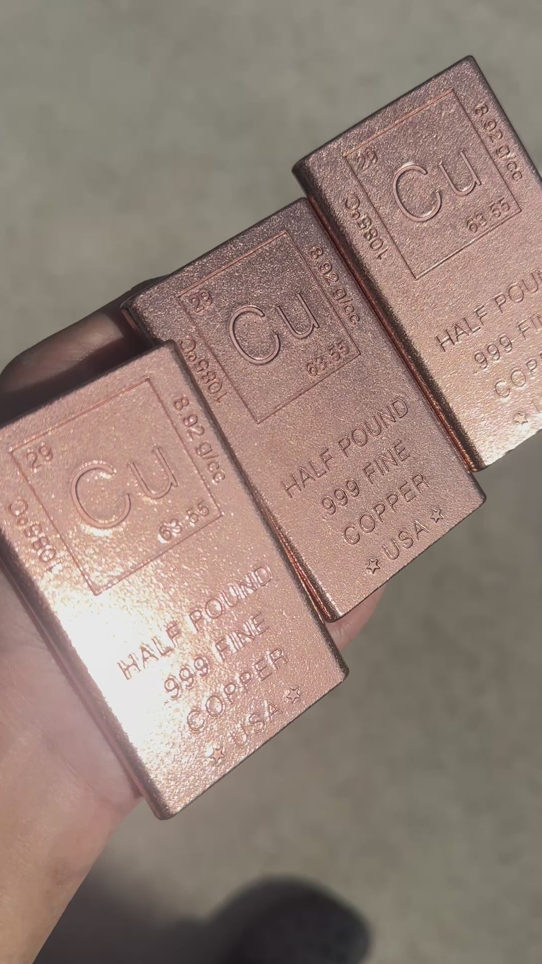half pound copper bar 1/2lb