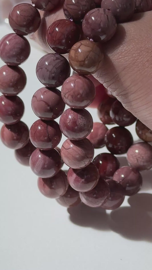Pink Gobi Desert Agate Bracelets (various bead sizes)