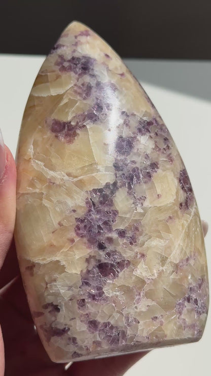 Yellow Calcite w/ Anhydrite Flame #3