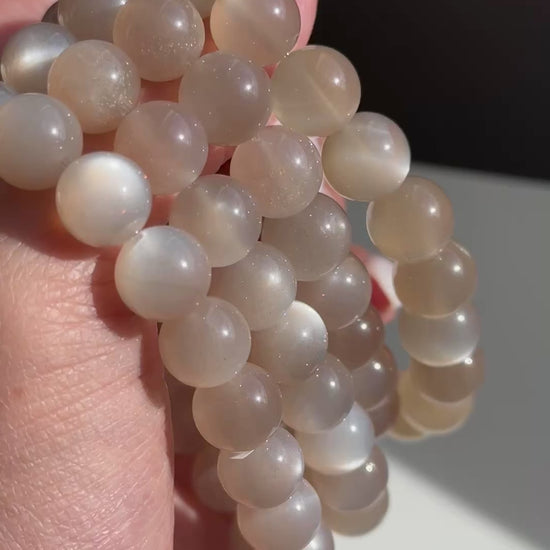 high quality beige moonstone bracelets crystal bead bracelets
