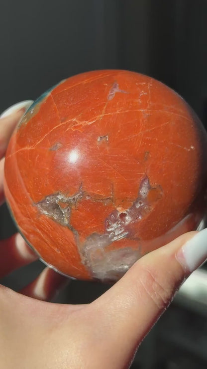 Old Stock Sunstone Blue Apatite Sphere #1