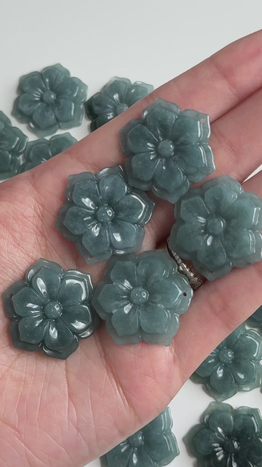 Jadeite Jade Flower Pendants