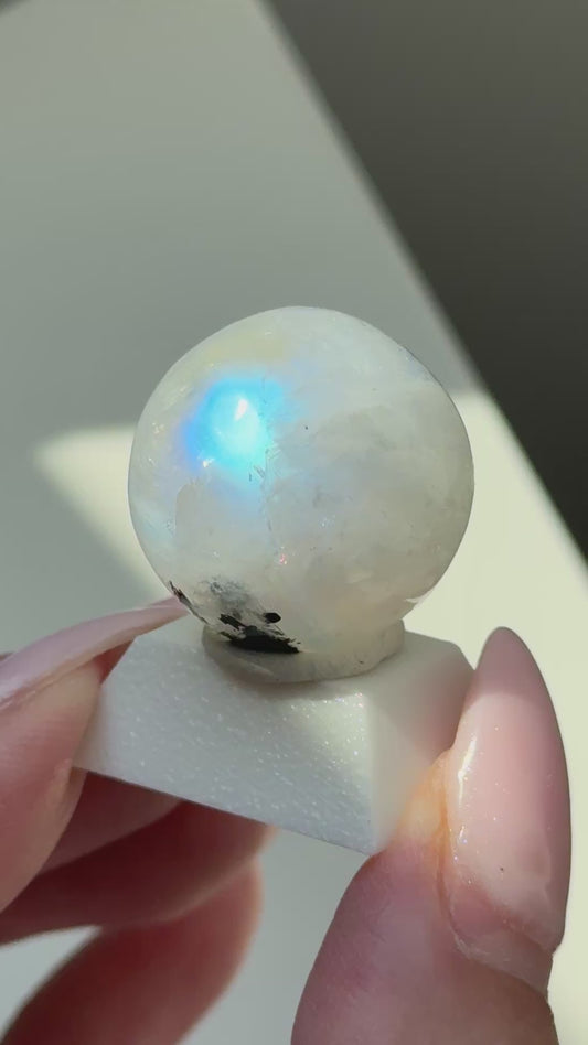 gem rainbow moonstone sphere