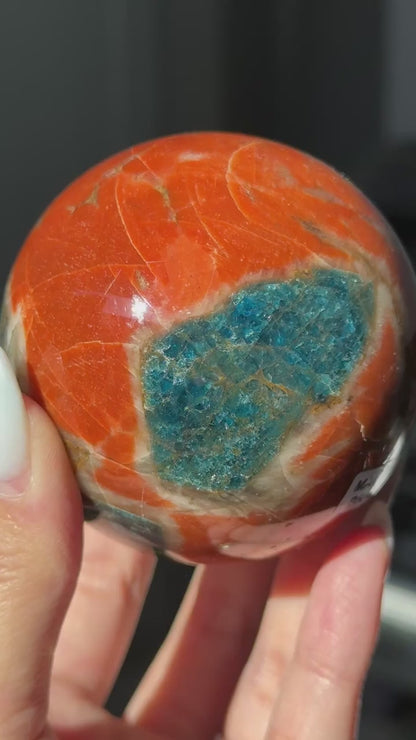 Old Stock Sunstone Blue Apatite Sphere #2