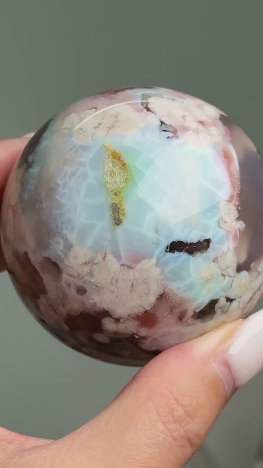 Rare Colorful Flower Agate Sphere #6