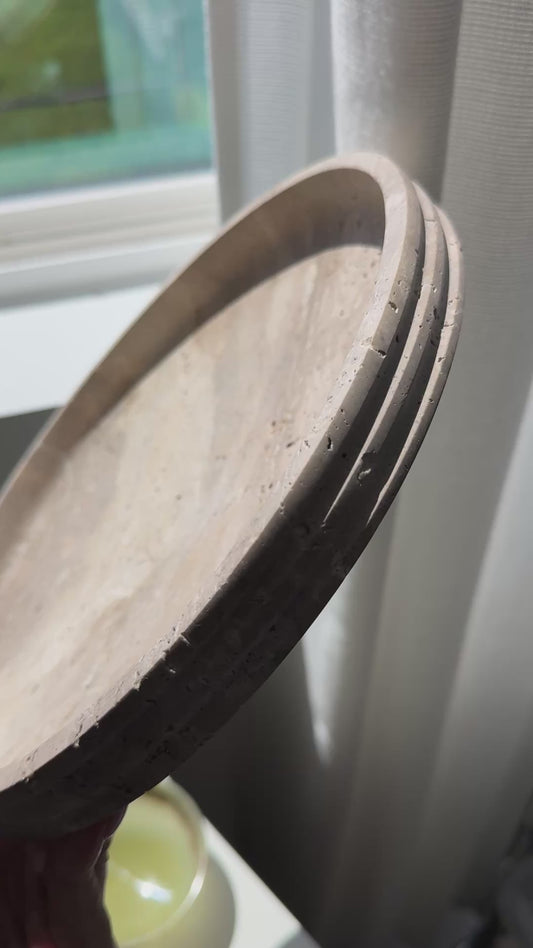 XL Travertine Lifted Bowl