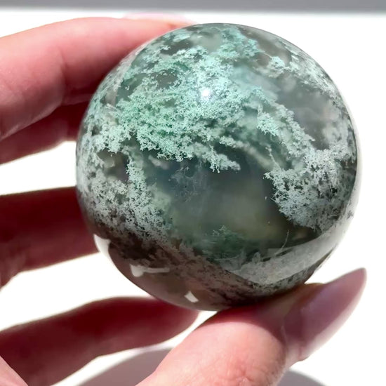 moss agate sphere green crystal sphere