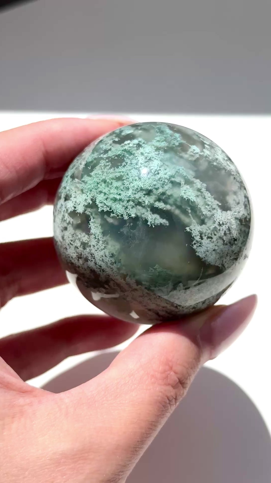 moss agate sphere green crystal sphere