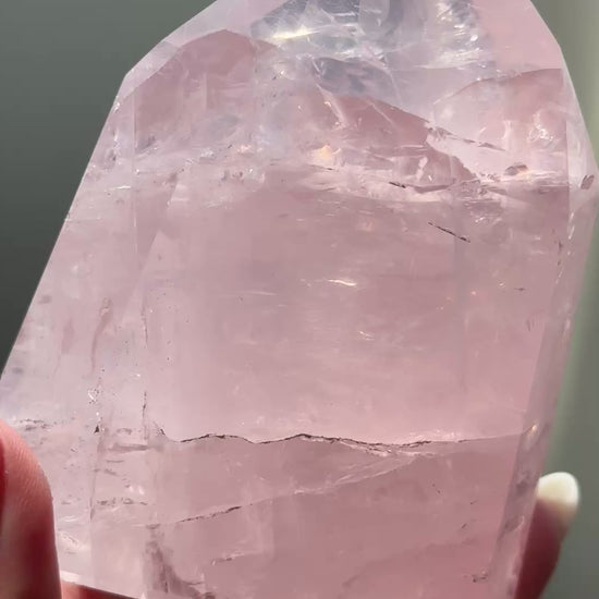 gem rose quartz tower extra grade rose quartz tower girasol quartz