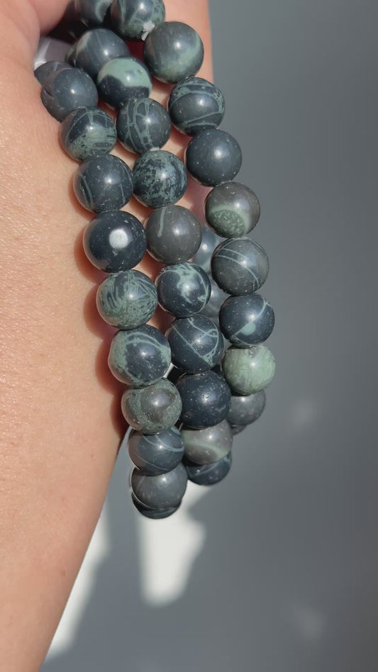 Spiderweb Obsidian Bracelets