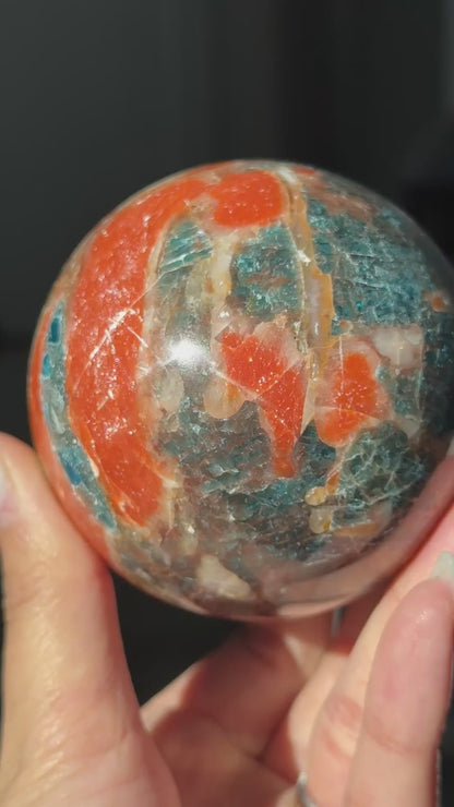Old Stock Sunstone Blue Apatite Sphere #3