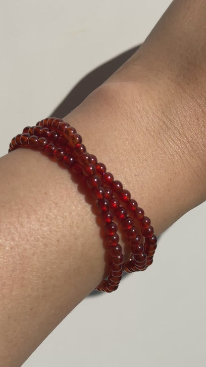 Spessartine Garnet 3 Wrap Bracelets