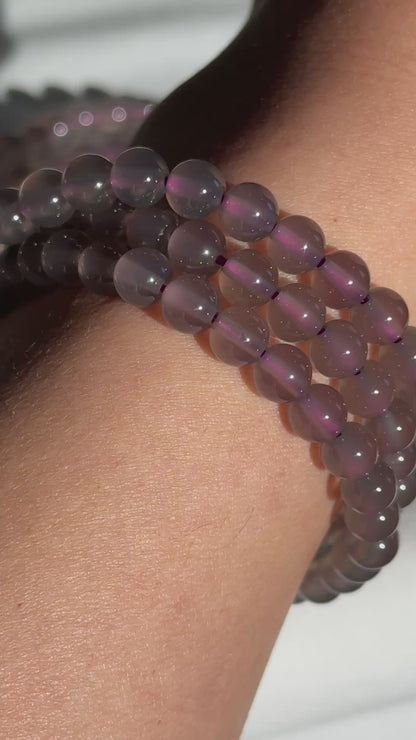 Purple Chalcedony 3 Wrap Bracelets