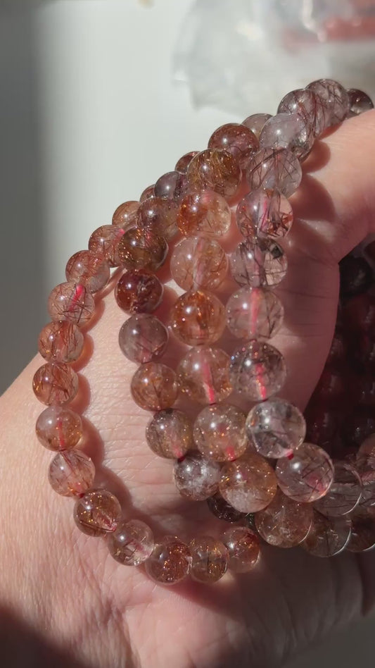 Copper Rutile Bracelets (various bead sizes)