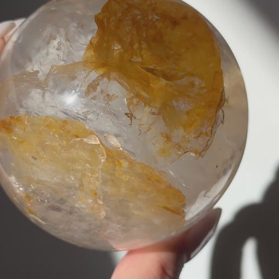 golden healer yellow hematite quartz sphere