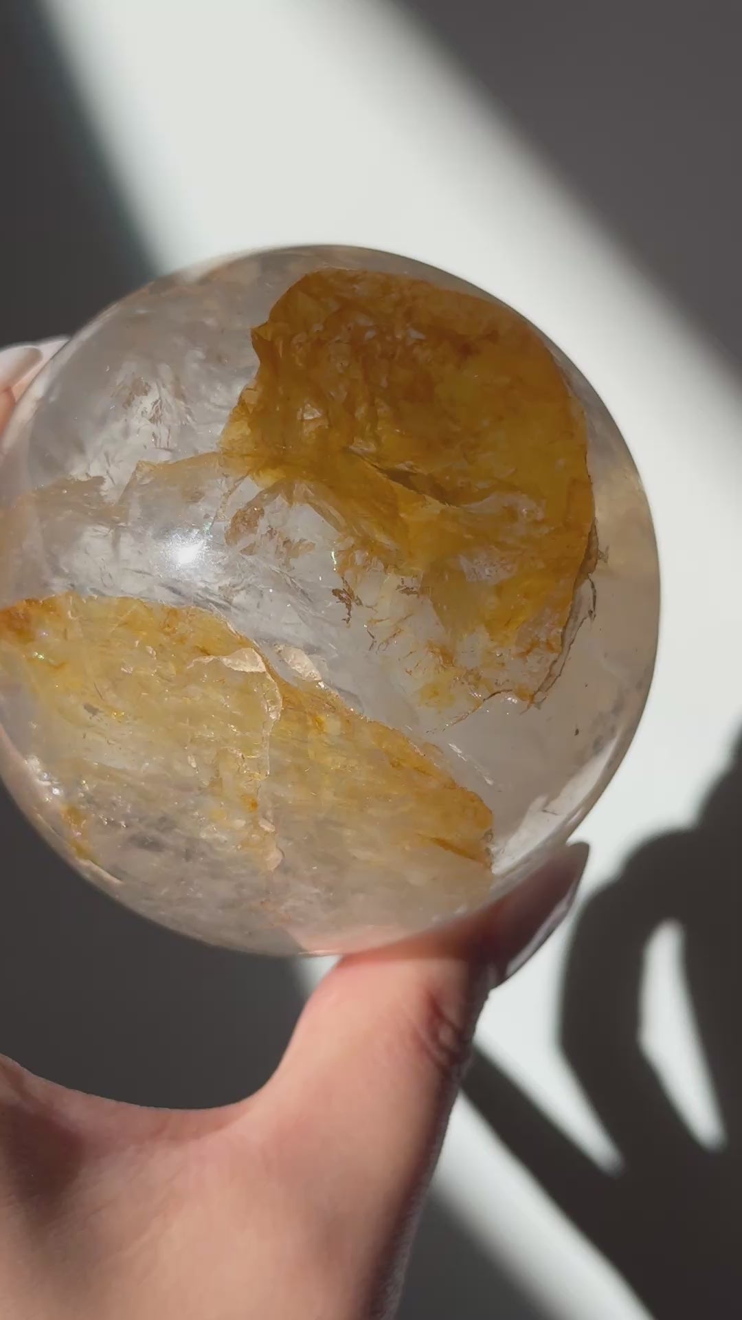 golden healer yellow hematite quartz sphere