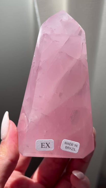 gem rose quartz tower extra grade rose quartz tower girasol quartz