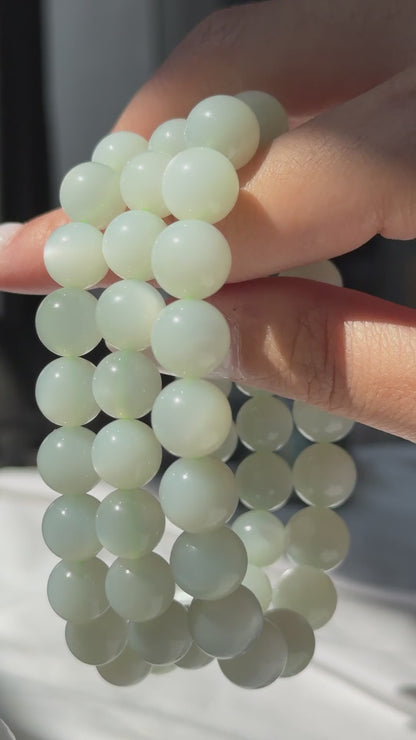 Silky Green Moonstone Bracelets (various bead sizes)