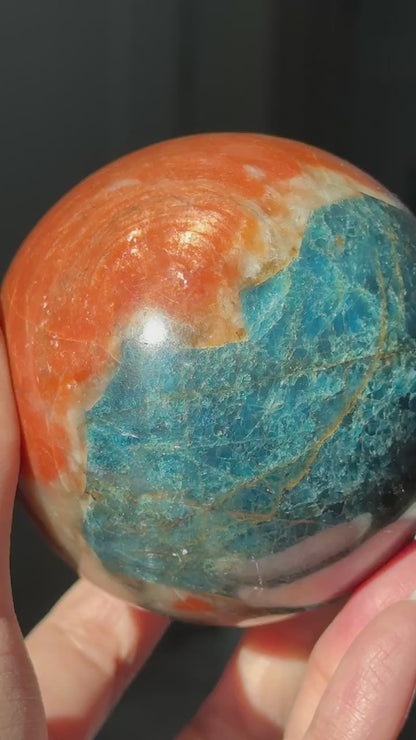 Old Stock Sunstone Blue Apatite Sphere #4