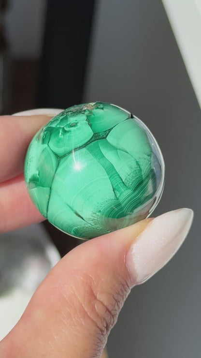 Chatoyant Malachite Sphere #3