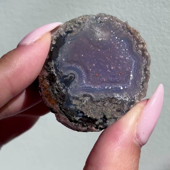 starry night agate geode polished