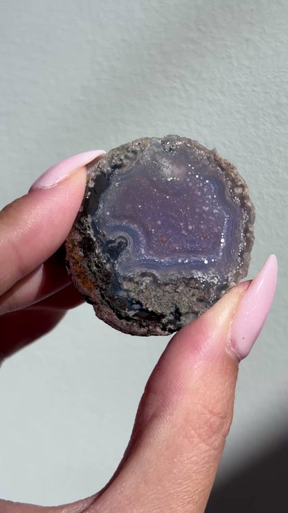starry night agate geode polished