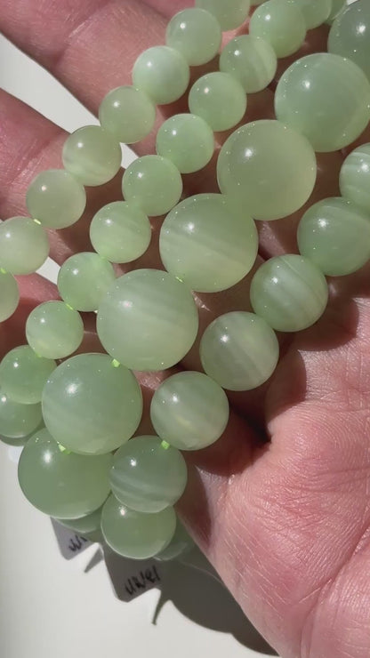 HQ Banded Green Calcite Bracelets (various bead sizes)