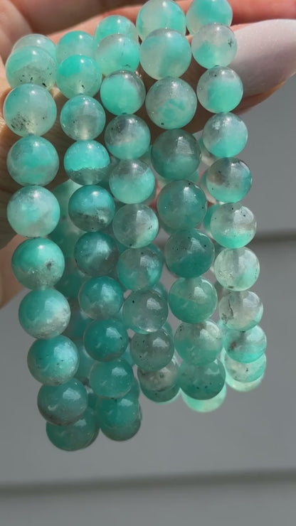 Gel Amazonite Quartz Bracelets (various bead sizes)