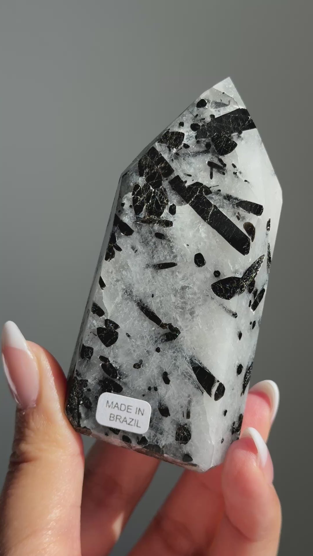 TOURMALINE IN QUARTZ CRYSTAL TOWER