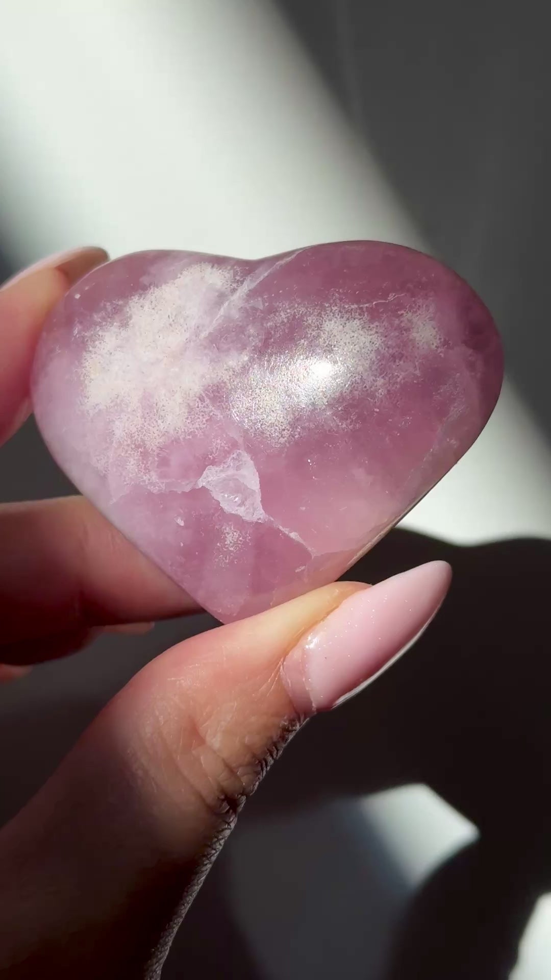 pink aragonite heart