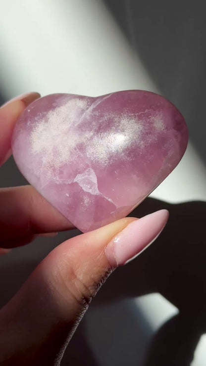 pink aragonite heart