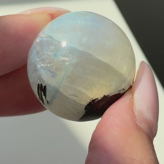 gem rainbow moonstone sphere