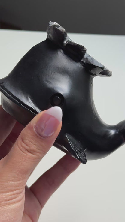 Chrysanthemum Stone Whale Carving #1