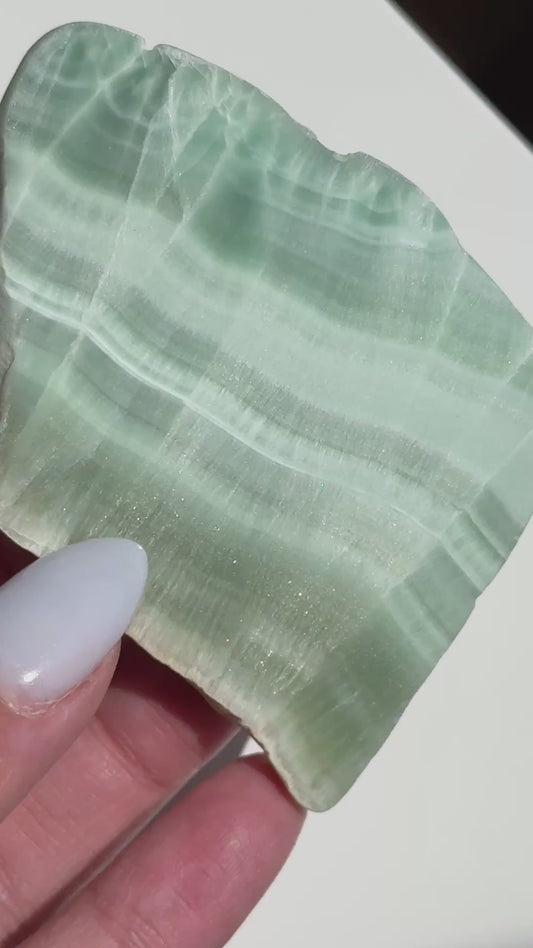 Green Aragonite Slab (Mine La Profunda, Carmenes, Leon) #8
