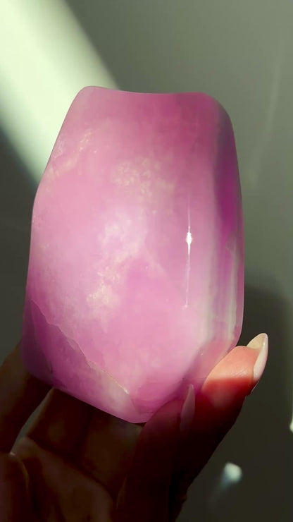pink aragonite freeform