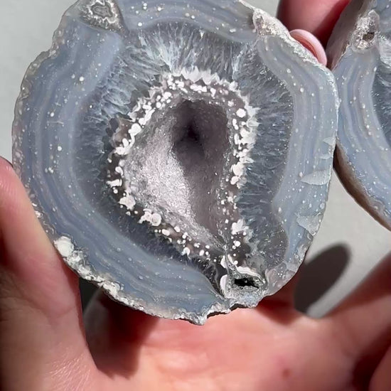 starry night agate geode polished