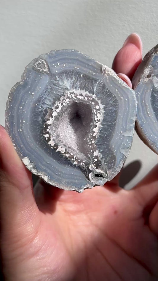 starry night agate geode polished