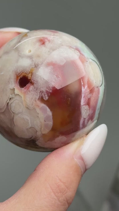 Rare Colorful Flower Agate Sphere #13