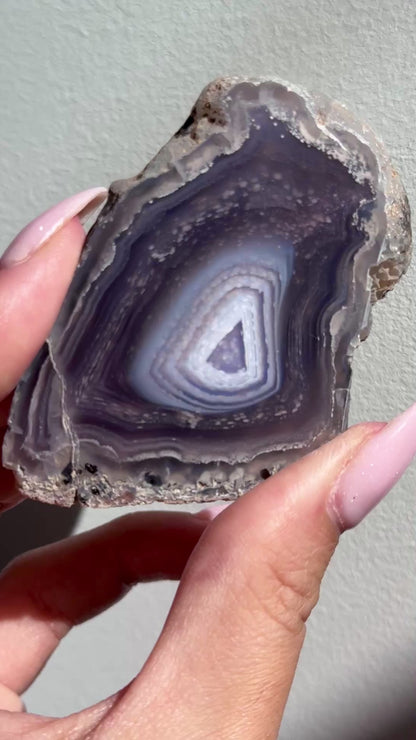 starry night agate geode polished