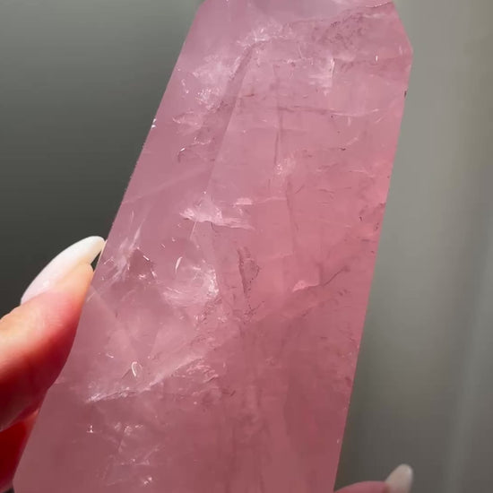 gem rose quartz tower extra grade rose quartz tower girasol quartz