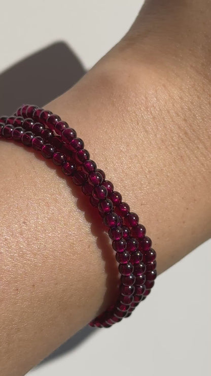 Garnet 3 Wrap Bracelets