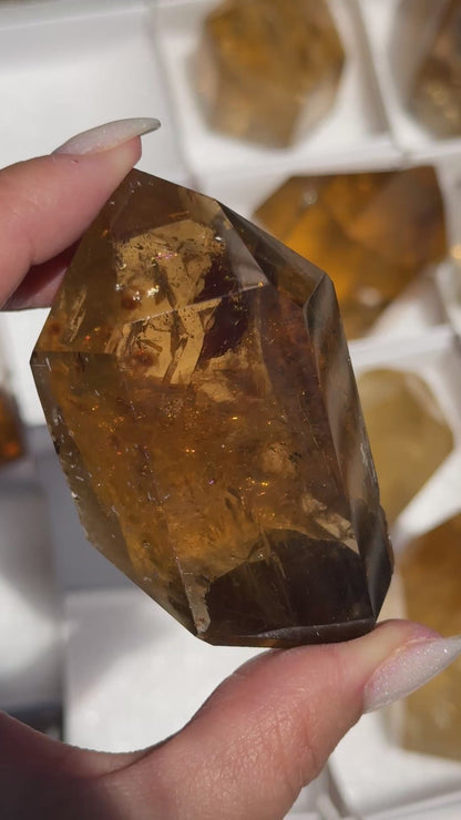 semi polished brazilian citrine freeform